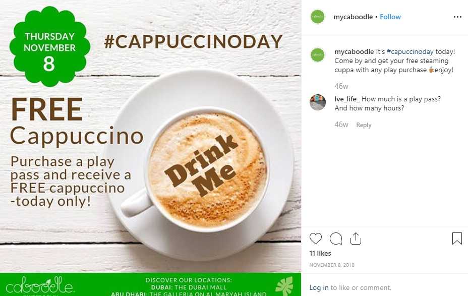 Great content ideas: Cappuccino Day campaign