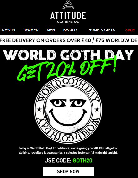 Goth Day email